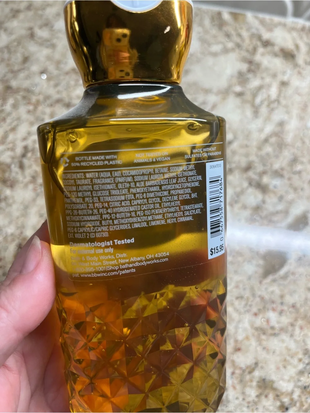 Bath & Body Works Golden Berry Mistletoe Body Wash - Gold